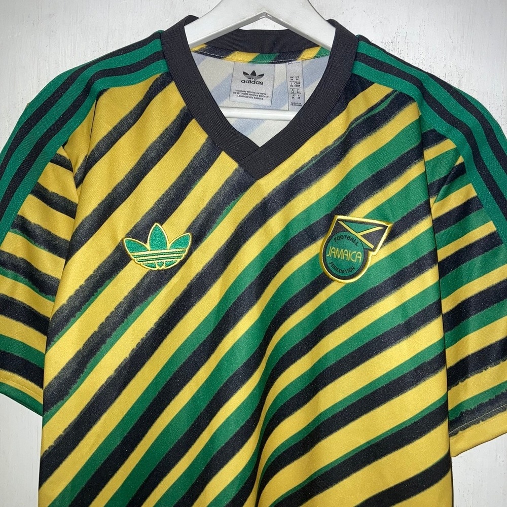 Adidas Soccer Jersey Mens Medium Jamaica National Team Football Federation Rasta - Picture 3 of 9